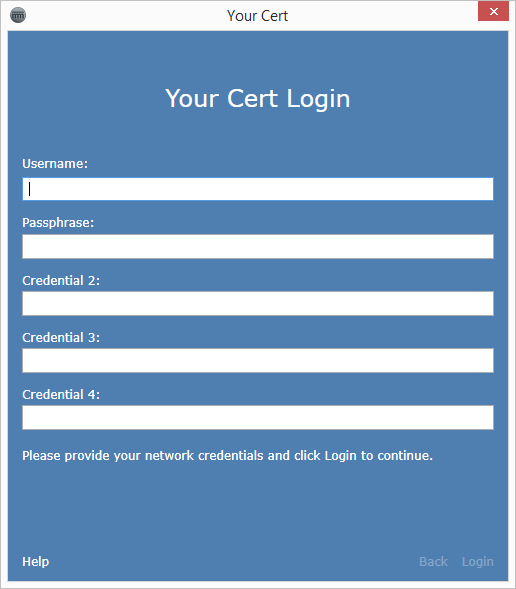 login dialog