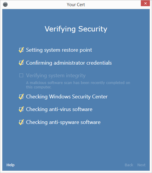 running malicious software removal tool