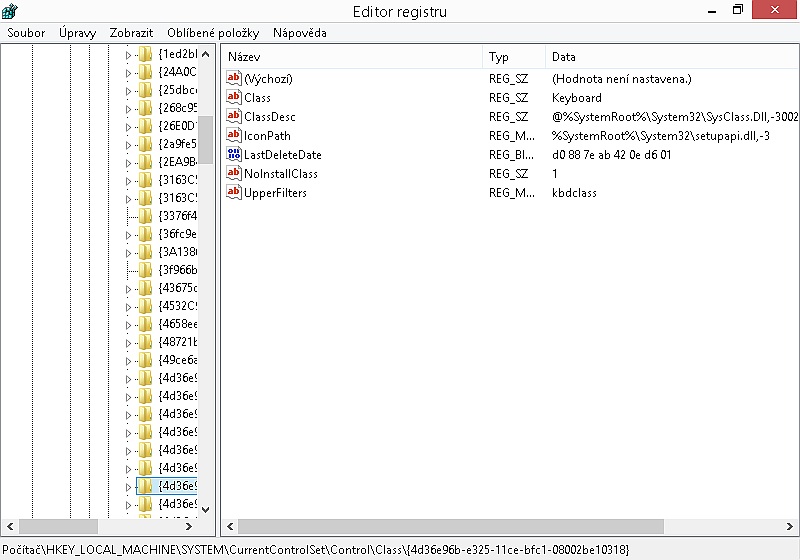 The Keyboard Class Driver is an upper filter for the Keyboard device setup class