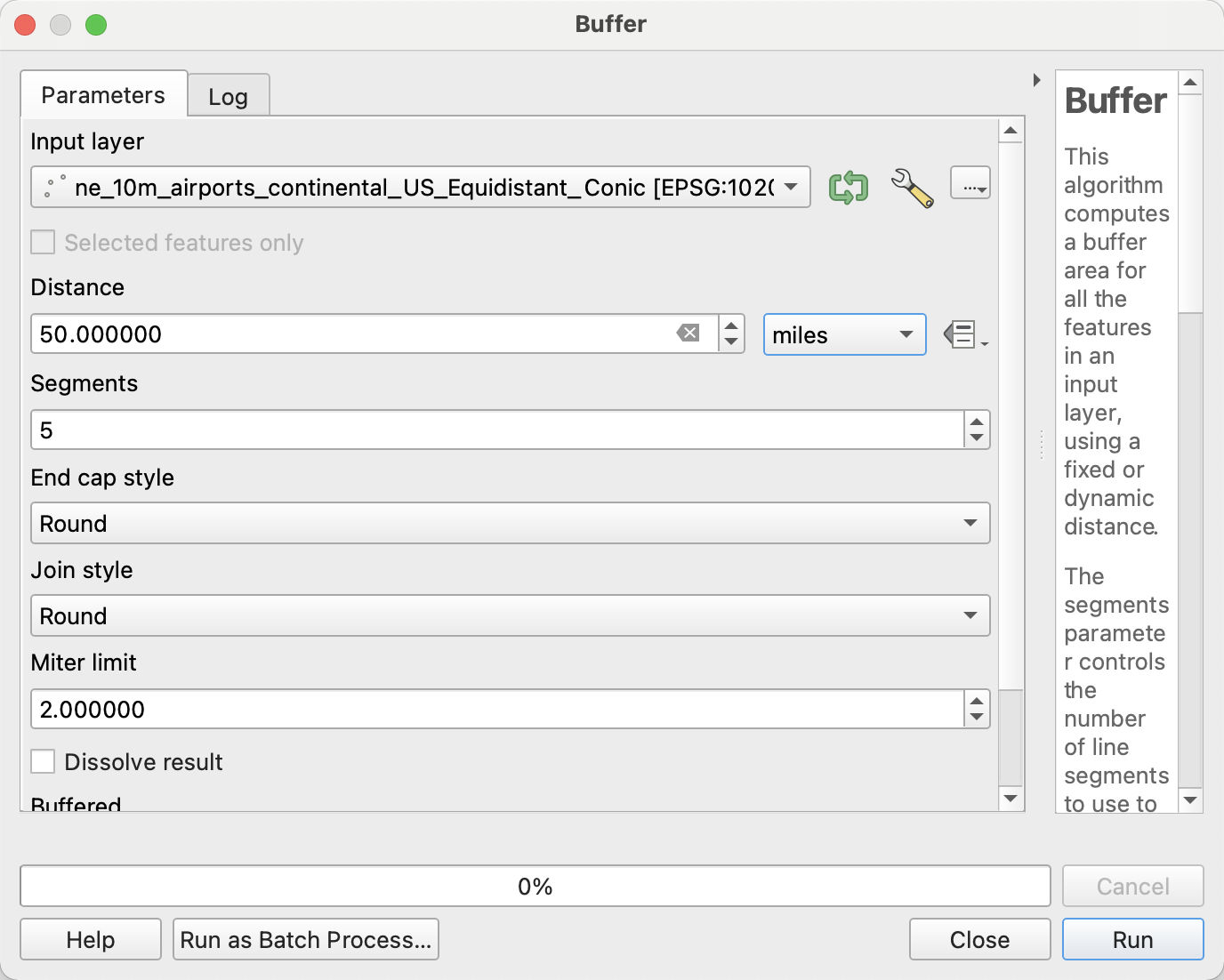 Buffer with 50 miles