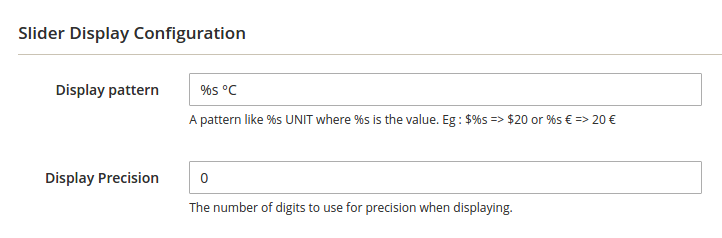 Slider configuration