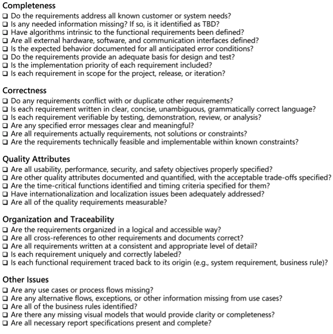 Requirements engineering good practices