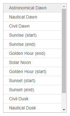 Sun Position Selection