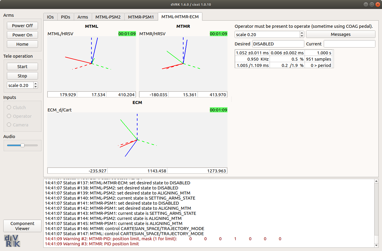 Tele operation ECM GUI