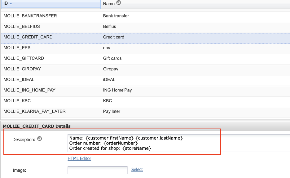 Paymentmethods Description Field