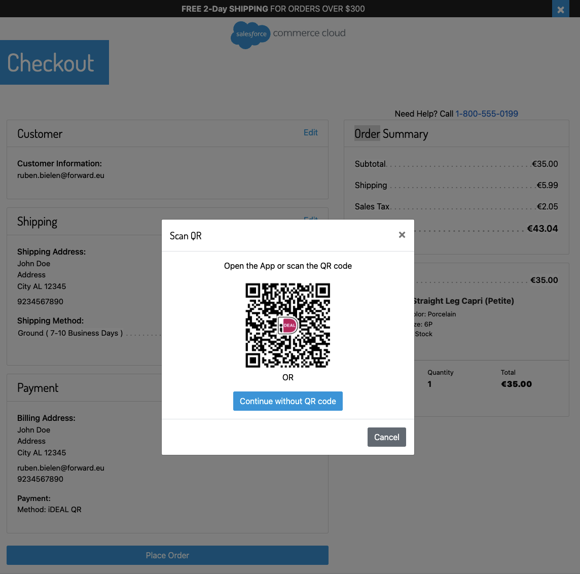 Payment Methods Storefront QR Code